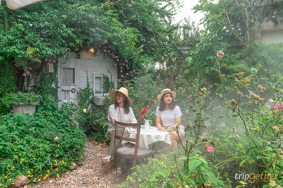 คาเฟ่จิบชาในสวน