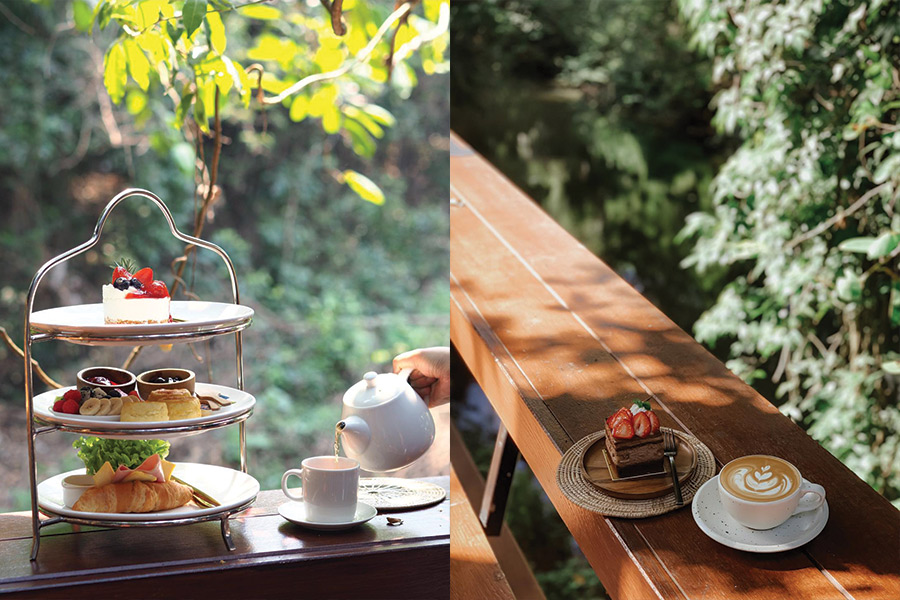 คาเฟ่จิบชาในสวน