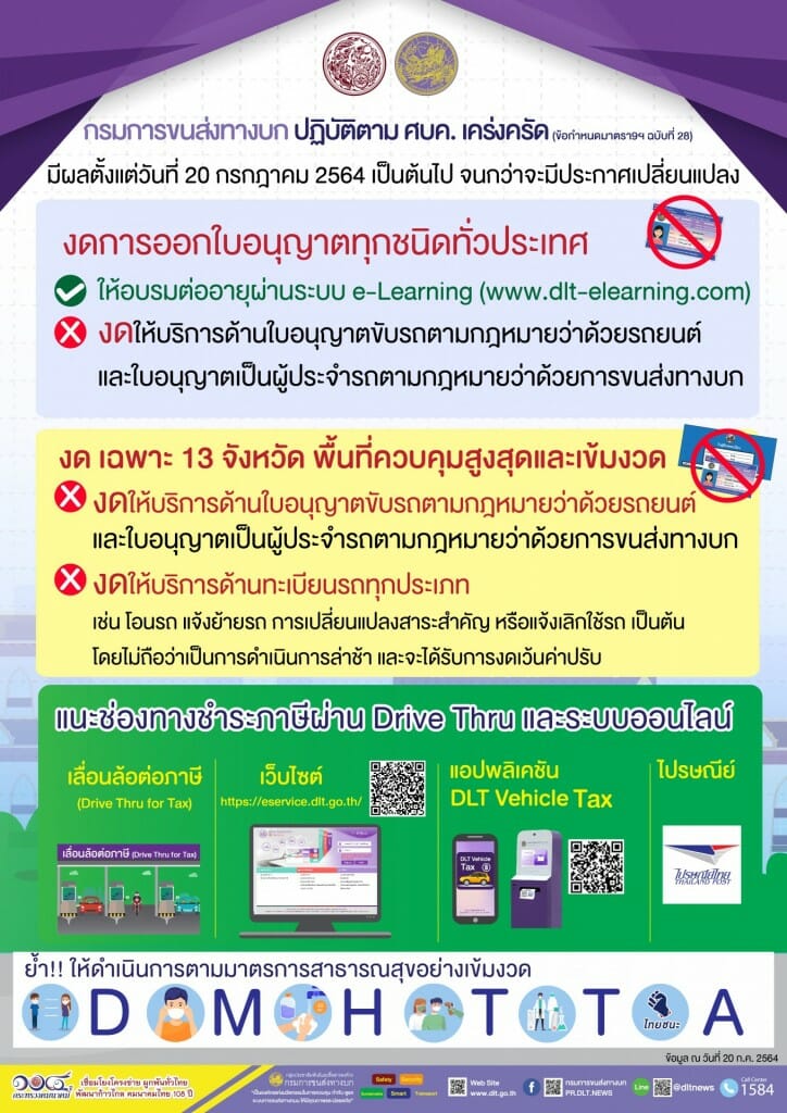 หมดห่วง! ใบขับขี่หมดอายุ ขนส่ง! ผ่อนผันให้ใช้ต่อได้ถึง 30 กันยายนนี้