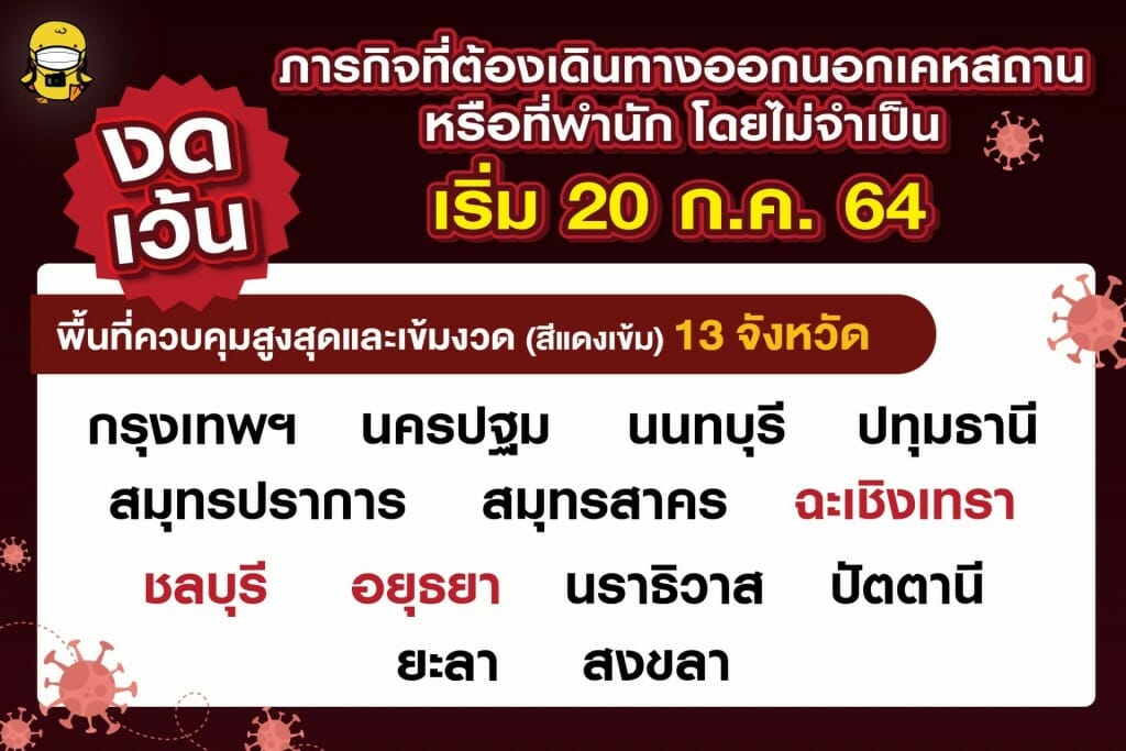 คำสั่ง! คุมพื้นที่ล็อกดาวน์ 13 จังหวัด ควรรู้! มาตรการคุมเข้มอะไรทำได้-ไม่ได้ 