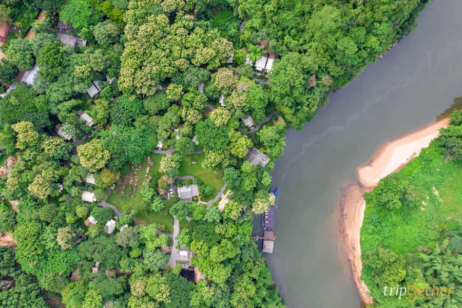 ที่พักกาญจนบุรี ริมน้ำกลางป่า