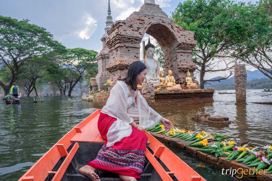 วัดบ้านเก่าจมน้ำ แก่งก้อ ลำพูน 